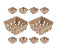 Healeved 10 Pièces Plateau en Papier Ondulé pour Fruits, Panier à Baies Polyvalent et Léger, pour Décoration et Rangement de Raisins et Collations le Salon