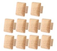 Healeved 10 Pièces Poignée de Traction en Bois Massif, Bouton Carré Simple | Finition Lisse Couleur Kaki, Profil Carré à Trou Unique, pour Meubles et Rénovation Intérieure