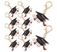 Healeved 10 Pièces Porte-clés Forme de Chapeau de Docteur pour Saison des Diplômes Accessoire Élégant et Léger pour Célébrer la Réussite Académique