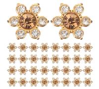 Healeved 100 Boutons Strass en Verre 13 MM Boutons Fleurs à Coudre Ornement pour Vêtements Accessoires Couture DIY Décoration Manteaux et Créations