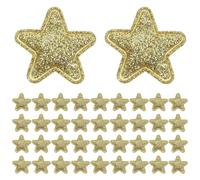 Healeved 100 Écussons Étoiles en Tissu Doré DIY 100 Pièces Appliques Décoratives pour Vêtements et Accessoires de Noël Patchs Étoiles Noël pour Customisation et Couture