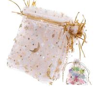 Healeved 100 Paquet à Bonbons de Mariage en Maille Cordon, Sachets Présents en Organza Délicats, Faciles à Ouvrir, pour Fêtes et Petits Objets, Lot de 100