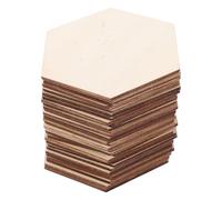 Healeved 100 Pièces Tranches Hexagonales de Bois Vierges pour Loisirs | Lot Beige, Finition Naturelle, Peinture Manuelle, Usage Polyvalent pour Fêtes et Décorations Intérieures