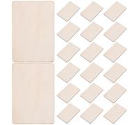 Healeved 100 Pièces Tuiles en Bois Brut Rectangulaires à Peindre pour | Bois Poli, Bords Lisses, Surface Gravée, Usage Décoration Intérieure et Projets de Sculpture