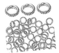 Healeved 100pièces Anneaux De Cheveux Pour Tresses Accessoires Clips Pour Dreadlocks Et Diy Perles Décoratives Noires