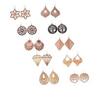 Healeved 10paires Boucles Oreilles Pendantes Bois à Motifs Africains Pour Femmes Décontractées Et Formelles