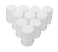 Healeved 10pcs Bouteilles Rondes en Pe Blanc 20g avec Bouchons à Vis, Boîte à Remède Portable pour Pharmacie et Déplacements, Rangement Solide Pratique