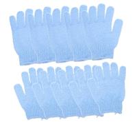 Healeved 10pièces Gants Exfoliants De Bain Lot De Gants De Pour Gommage Peau Multifonctions Microfibre Soins Peau Et Couleur Bleue