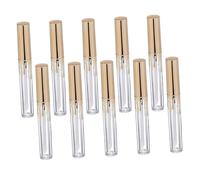 Healeved 10pièces Tube à Lèvres Vide Flacon Cylindrique Rechargeable Transparent Pour Gloss à Lèvres Et Mascara Pratique Et Portable Avec Pinceau Inclus