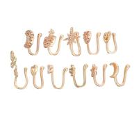 Healeved 11 Pièces Anneaux De Nez Faux Cuivre Pinces à Nez Avec Détails Zircon Pour Femmes Et Hommes