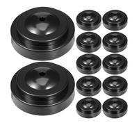 Healeved 12 Pièces Support de Drapeau de Bureau Rond à 1 Trou, Plastique Noir, Mécanisme Amovible, Design Sûr, pour École et Maison