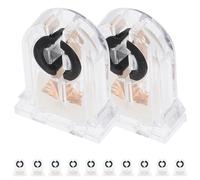 Healeved 12 Pièces Support de Lampe Fluorescente Transparent Plastique Douille de Lampe Tube LED Base Résistante et Facile à Installer Compatible avec Tubes Lumineux