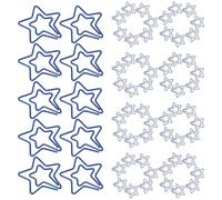 Healeved 120 Trombones en Métal D’Étoile Marque-Pages Décoratifs Originaux Trombones Mignons pour Agenda et Bureau Bleus Plastifiés Fournitures Scolaires et Professionnelles