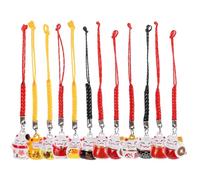Healeved 12pcs Pendentifs pour Porte-clés en Cuivre et Soie Forme Chat Clochette Facile à Suspendre, Décoration Pratique pour Paquet à Dos et Accessoires Vestimentaires Couleur Aléatoire