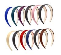 Healeved 12pièces Bandeaux Satiné Antidérapants Pour Femmes Et Filles Accessoires Capillaires Couleurs Unies Pour Coiffer Maquiller Et Laver Le Visage Couleurs Aléatoires