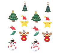 Healeved 12pièces Pendentifs DIY Noël Pendentifs Bijoux Création Collier Porte-clés Formes Ludiques Assorties Couleur Aléatoire Style Aléatoire