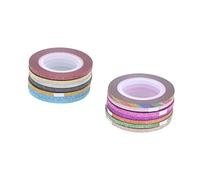 Healeved 14rouleaux Ruban Autocollant Brillant Pour Ongles Ensemble De Couleurs Décoration Diy Manucure Pour Femmes Et Filles