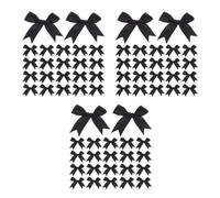 Healeved 150 Pièces Nœuds Présents Noirs en Polyester Faits Main, Petits Nœuds Décoratifs Faciles à Attacher pour Emballer Paquet de Bonbons, pour Projets DIY et Fêtes