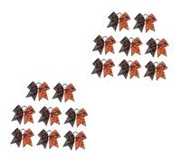 Healeved 16 pièces Halloween Ponytail Holders For Elastic Hair Bows With Bow Knot Design Stretchy Hair Ropes For Orange Spider Web Pattern Scrunchies Festival And Party