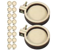 Healeved 18 Pcs Lot de 18 Mini Cercles à Broder en Bois 3 Cm X 2,5 Cm Rond Petit Tambour à Broder pour Loisirs Créatifs Cadre Miniature Léger et Portable Fournitures DIY