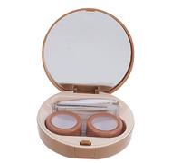 Healeved 1ensemble Étui De Rangement pour Lentilles De Compact Et Portable avec Miroir Boîte De Soin pour Lentilles Souples Couleur Lait Thé Accessoire Pratique pour Voyage