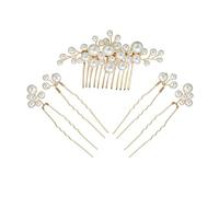 Healeved 1Ensemble Mariage Perles Dorées Accessoires Élégants pour Chignons et Délicates