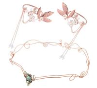 Healeved 1ensemble Set De Boucles Oreilles Et Diadème Couronne Accessoires Non-piercing Et Adolescentes Et Style Unique Doré