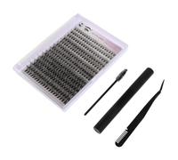 Healeved 1ensembles Kits De Faux Extensions Individuelles Avec Clusters De Colle Et Outil De Retrait Pinces Courbées Et Brosse Pour Application Autonome Polyvalent Pour Look Naturel