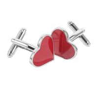 Healeved 1paire Boutons De Manchette Cœur Rouge Vintage Cufflinks Pour Saint-valentin Et Événements Spéciaux Accessoires Élégants Pour Chemises De Costume Et Tenues
