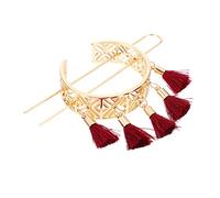 Healeved 1pièce Headdress Géométriques Rétro Avec Franges Pince à Cheveux Accessoire De Mariage Et Fête