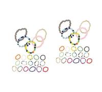Healeved 2 Ensembles Anneau De Perles De Riz Coloré Bagues Pour Femmes Anneaux Bijoux Bague Femme Bague Pour Femme Femmes Bagues Bague De Filles Perlé 21 Pièces * 2