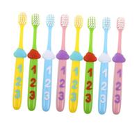Healeved 2 ensembles Brosse à Dents Garçon Fille avec Poignée Numérique Douce Poils Souples pour Hygiène Bucco Dentaire Adaptée Phase de Remplacement des Dents Nettoyage et Protection des