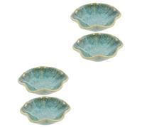 Healeved 2 Ensembles Plaque De Bijoux De Forme Originale Plateau Décoratif Conteneur De Stockage De Bijoux Vide-poches Petit Titulaire Anneau Plat Céramique 2 Pièces * 2