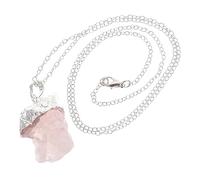 Healeved 2 Pcs Rose Quartz Pendentif Collier Élégant Améthyste Collier Irrégulier Collier Irrégulière Améthyste Collier Améthyste Pendentif Pierre Brute Irrégulière Cristal
