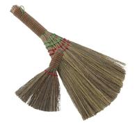 Healeved 2 Pièces Balai à Main en Miscanthus Naturel Nettoyage Précis et Doux Poussière, Design Traditionnel en Herbe, pour Espaces de Vie et Petits Espaces Domestiques
