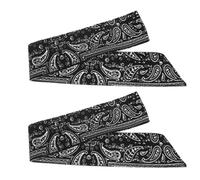 Healeved 2 Pièces Bandeau Élastique pour Sport de Accessoire de Pirate Noir et Motif Aléatoire pour Fitness Yoga et Activités