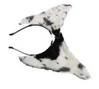 Healeved 2 Pièces Bandeau Oreilles Dressées Oreilles de Chien Doberman Réaliste en Peluche Motif Tacheté Taille et Maintien Stable pour Carnaval et Conventions