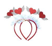 Healeved 2 pièces Bandeau Tête Cœur pour Saint Valentin Accessoire Cheveux Fête Ornement Lumineux et Délicat et Garçon Fille