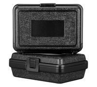 Healeved 2 Pièces Boîte de Rangement pour Outils Noire en Plastique, Mallette Rigide Portable Étanche Organisation pour Techniciens et Électriciens en Extérieur