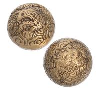 Healeved 2 Pièces Boules de Fitness Laiton Solide Boules de Massage Chinoises Traditionnelles Dragon et Phoenix Exercice de Renforcement Main et Relaxation pour Seniors