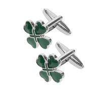 Healeved 2 pièces Boutons de Manchette Trèfle Cœur Irlandais Alliage Revêtu Style Classique Élégant pour Homme Accessoires Durables pour Saint-Patrick et Occasions Formelles