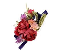 Healeved 2 Pièces Bracelet Corsage Floral pour Accessoires pour Demoiselles Honneur Élégant et Ajustable Décoration pour Église