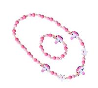 Healeved 2 Pièces Bracelet et Collier Perles de Bois Licorne Kit Créatif Coloré pour et pour Fêtes Activités Manuelles