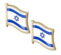Healeved 2 pièces Broche Drapeau Israélien Épingle de Costume avec Motif National Accessoire Patriotique pour Fête et Événements Spéciaux