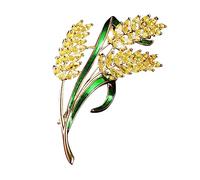 Healeved 2 Pièces Broche Zircon Brillant Épis de Blé Accessoire de Mode Émail Doré Épingles Multifonction pour Vêtements et Sacs