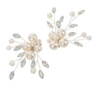 Healeved 2 pièces Clip Chaussures Détachable Perles Blanches et Fleurs Boucle Élégante pour Mariage Accessoires pour Talons Ballerines et Sacs