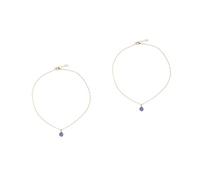 Healeved 2 Pièces Collier Pendentif Œil Doré Bleu pour Protection Santé et Succès Unisexe