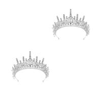Healeved 2 Pièces Couronne de Princesse Élégante en Alliage Blanc, Légère et Polyvalente, pour Costumes et Fêtes à Thème, Accessoire Mariage et Halloween