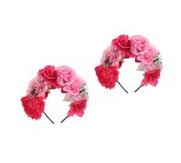 Healeved 2 Pièces Couronne Mexicaine Rétro pour Halloween Tête et Confortable Accessoire de Cosplay Féminin pour Fête Jour des Morts