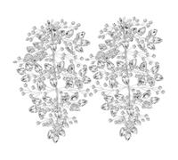 Healeved 2 Pièces couvre-chef de mariée casque Mariage mariées cristaux Ornement de cheveux Décoration de cheveux vignes de cheveux de mariée accessoires de vigne à porter cristal Silver